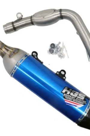Alleen Vandaag HGS Titanium Uitlaat (Ovalen Demper / Carbon Eindkap) Blauw KTM SXF450 2019-2022 Husqvarna FC450 2019-2022